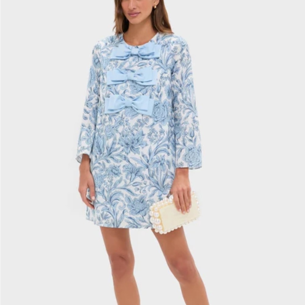 Tuckernuck Blue Chintz Clarice Bows Dress NWT Small